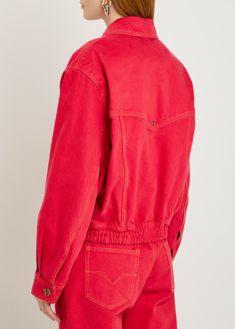 Versace Blouson Denim Jacket Red