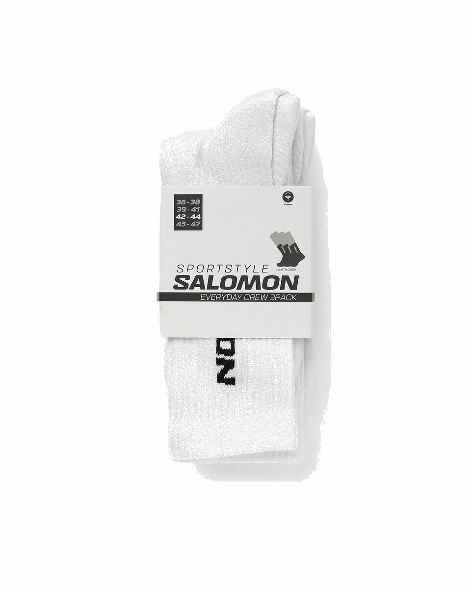 Photo: Salomon Everyday Crew 3 Pack White - Mens - Socks