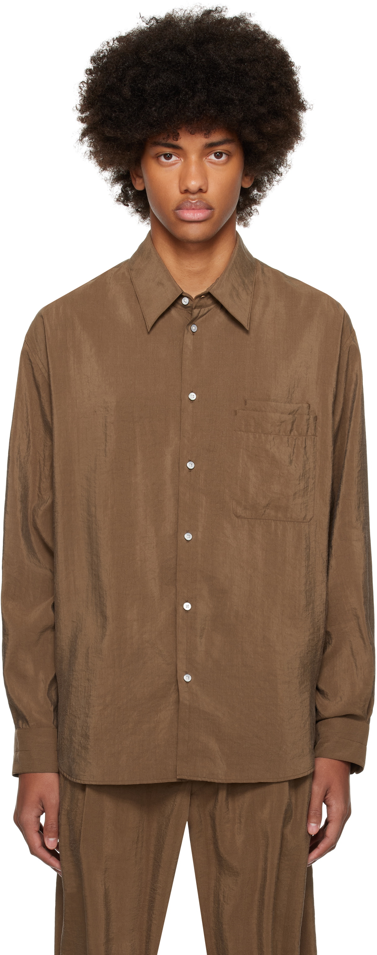 LEMAIRE Brown Relaxed Shirt Lemaire LEMAIRE Brown Relaxed Shirt Lemaire