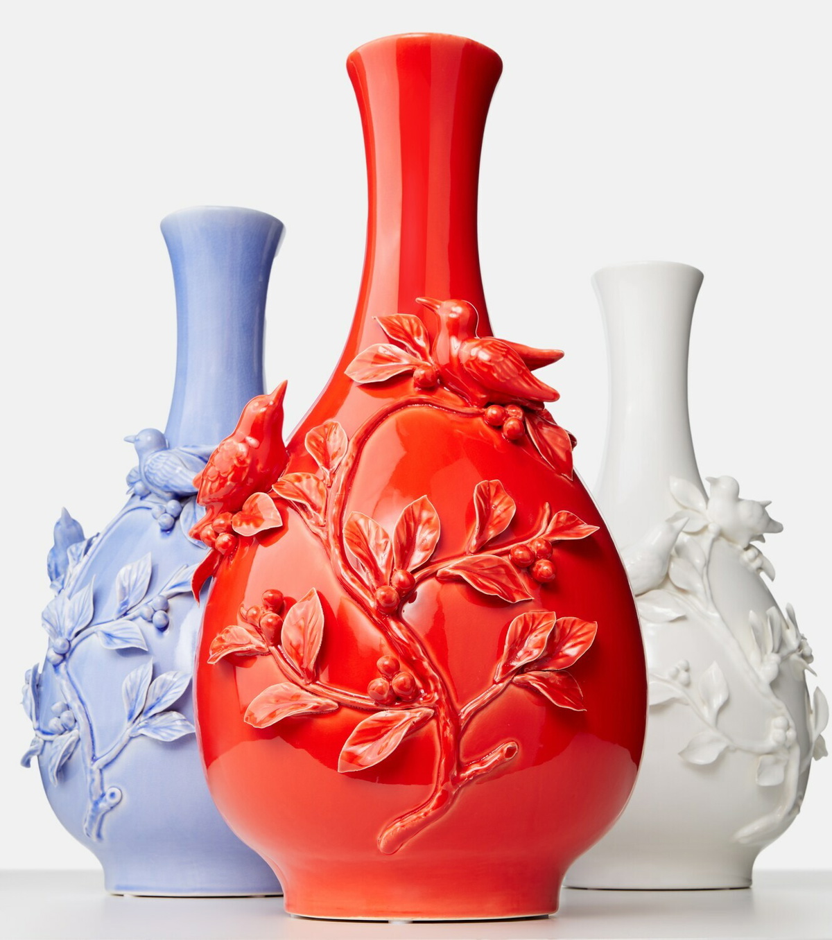 Polspotten 3D Birds porcelain vase