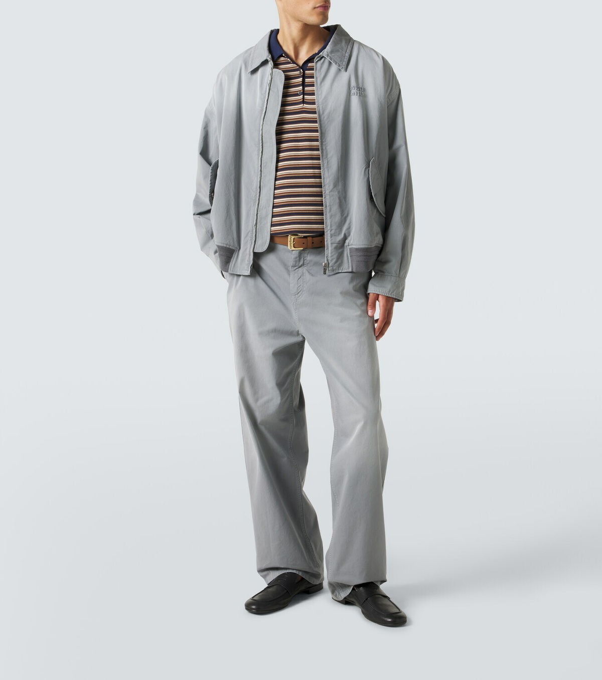 Miu Miu Cotton twill wide-leg pants