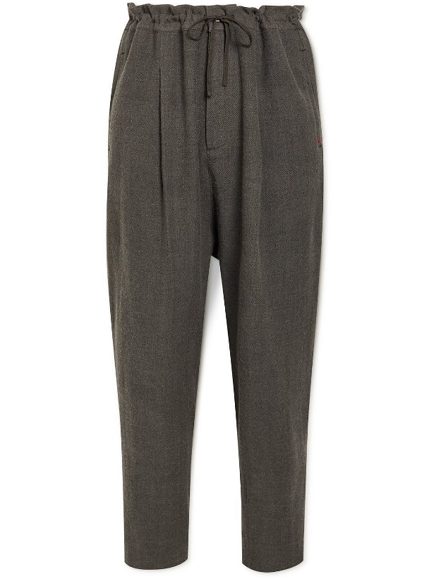 Photo: 11.11/eleven eleven - Tapered Merino Wool Drawstring Trousers - Gray