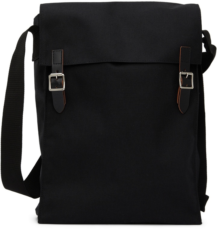Photo: Comme des Garçons Homme Plus Black Nylon Canvas Buckle Messenger Bag