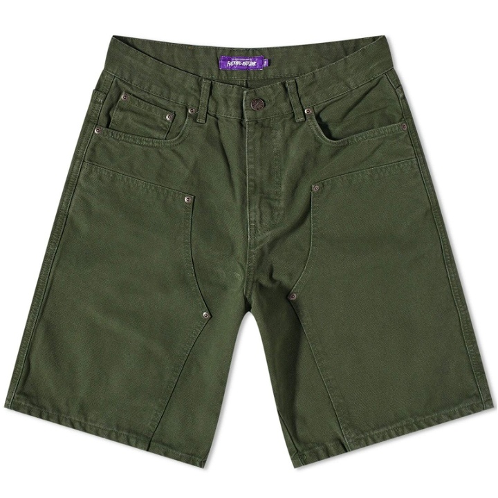 Photo: Fucking Awesome Men's Double Knee Short in Hunter Green