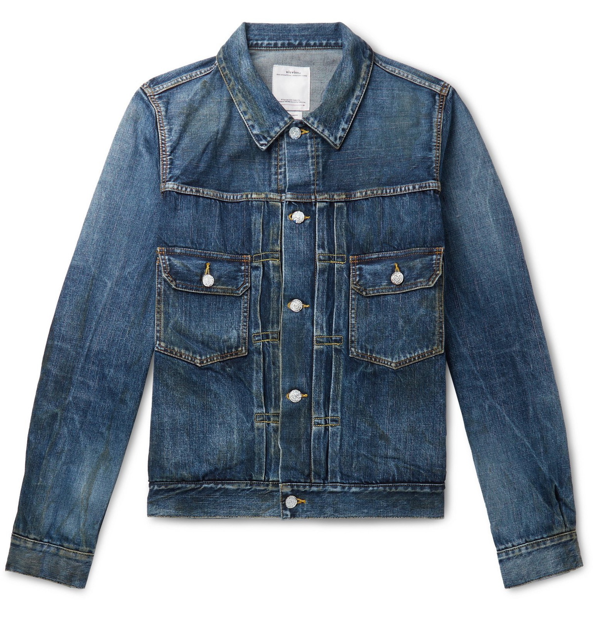 visvim - Social Sculpture 1000 Dry Damaged Denim Jacket - Blue