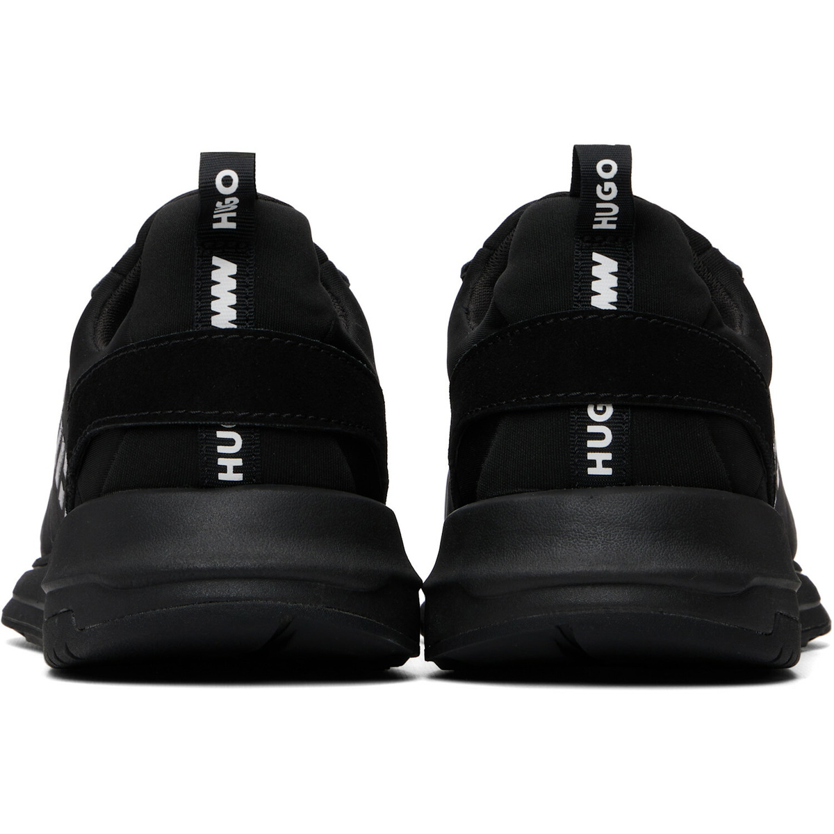 Hugo Black Printed-Logo Sneakers