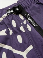KAPITAL - Straight-Leg Printed Combed Cotton-Twill Shorts - Purple