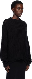 Lauren Manoogian Black Rack Crewneck Sweater