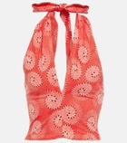 Staud - Kai printed halterneck crop top