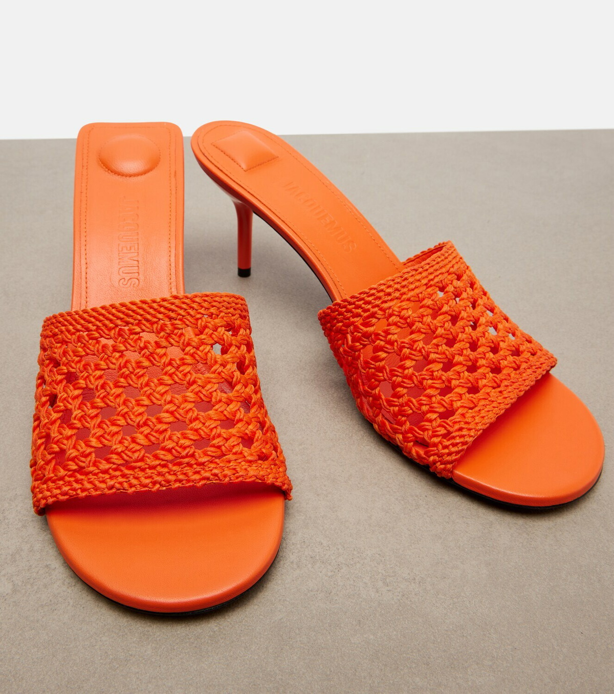 Jacquemus Cubisto woven raffia-effect mules