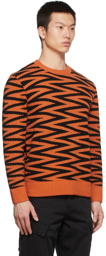 Levi's Vintage Clothing Orange & Black The Shocking Truth Wool Crewneck Sweater