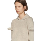 JW Anderson Beige Rib Knit Hoodie