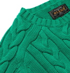 Beams Plus - Slim-Fit Cable-Knit Cotton Sweater - Green