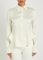 Stella Mccartney Peplum Satin-crepe Shirt Cream