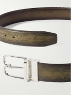 Berluti - 3.5cm Scritto Venezia Leather Belt - Brown