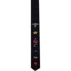 Gucci Navy Embroidered Wool Tie