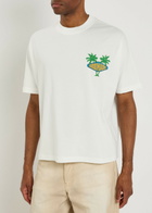 God Made Ocean Side Printed Cotton T-shirt Off White