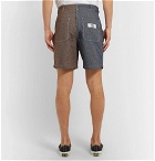 Human Made - Panelled Embroidered Striped Cotton Shorts - Navy