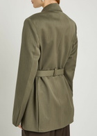 Victoria Beckham Belted Twill Blazer Sage