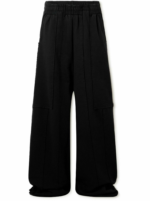 Photo: VETEMENTS - Wide-Leg Panelled Cotton-Blend Jersey Sweatpants - Black