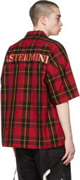 mastermind WORLD Red Block Plaid Short Sleeve Shirt