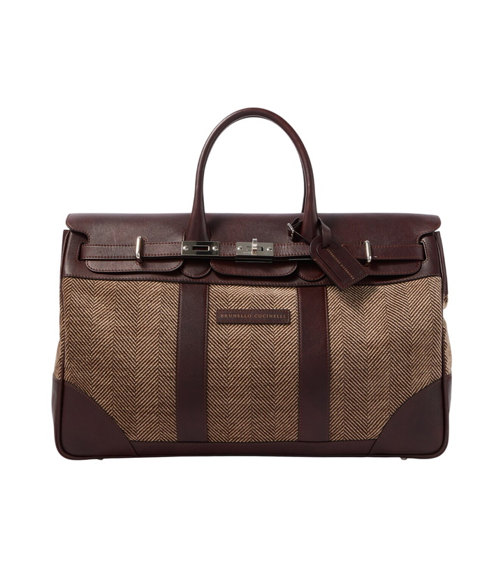 Photo: Brunello Cucinelli Leather-trimmed canvas duffel bag