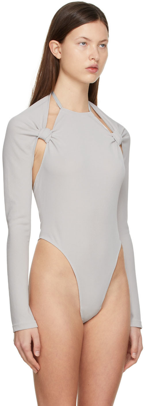 【関税込み】JACQUEMUS グレー Le Body Nodi ボディスーツ Jacquemus Grey 'Le Body Nodi' Long Sleeve Bodysuit Jacquemus