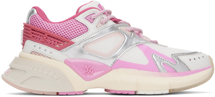 AMIRI Pink & Silver MA Runner Sneakers Amiri