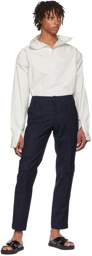 Dries Van Noten Navy Polyester Trousers
