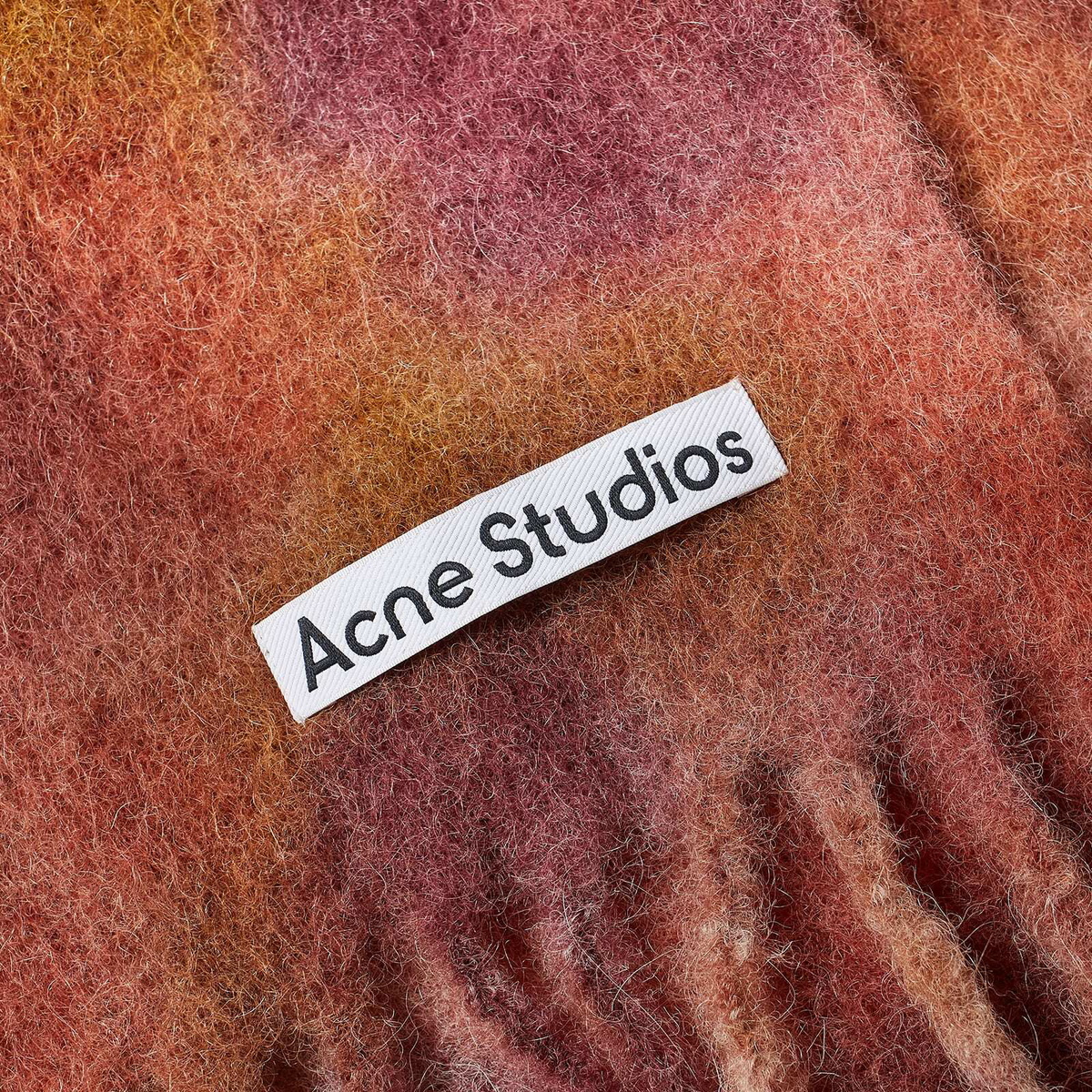 Acne Studios Men's Varinga Tie-Dye Mohair Scarf in Burgundy/Mauve