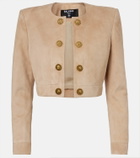 Balmain Suede cropped jacket