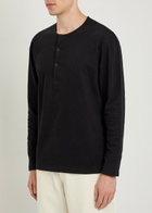 Studio Nicholson Round-neck Cotton Henley T-shirt Black