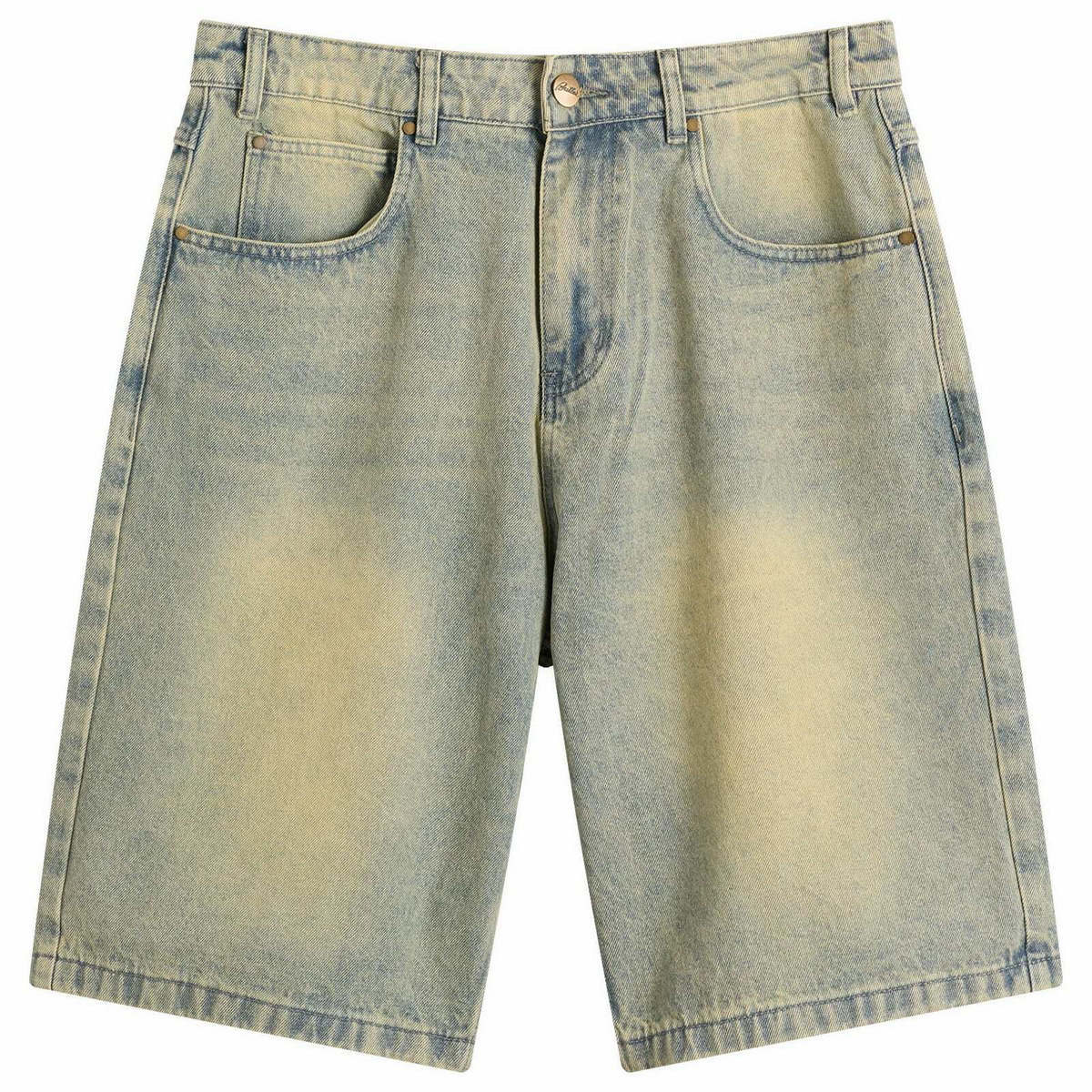 Butter Goods Men's Scorpion Stitch Denim Shorts in Tinted Light Blue