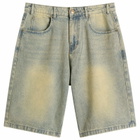 Butter Goods Men's Scorpion Stitch Denim Shorts in Tinted Light Blue