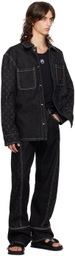 Marine Serre Black Moon Laser Denim Jacket