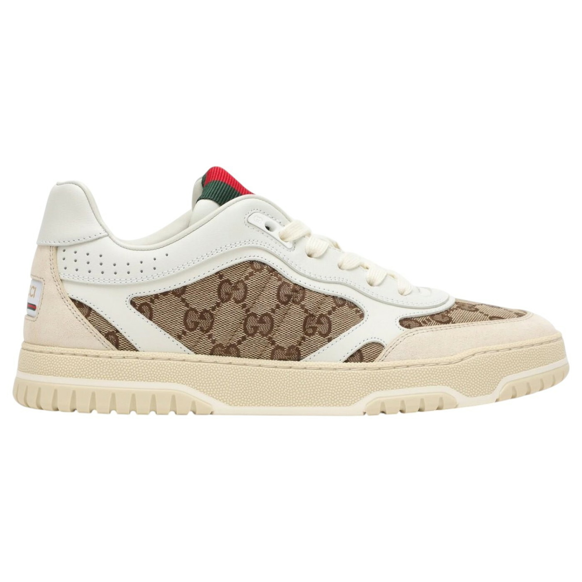 スニーカー GUCCI IVORY FABRIC AND SUEDE SNEAKERS Gucci Ivory Fabric And Suede Sneakers Gucci