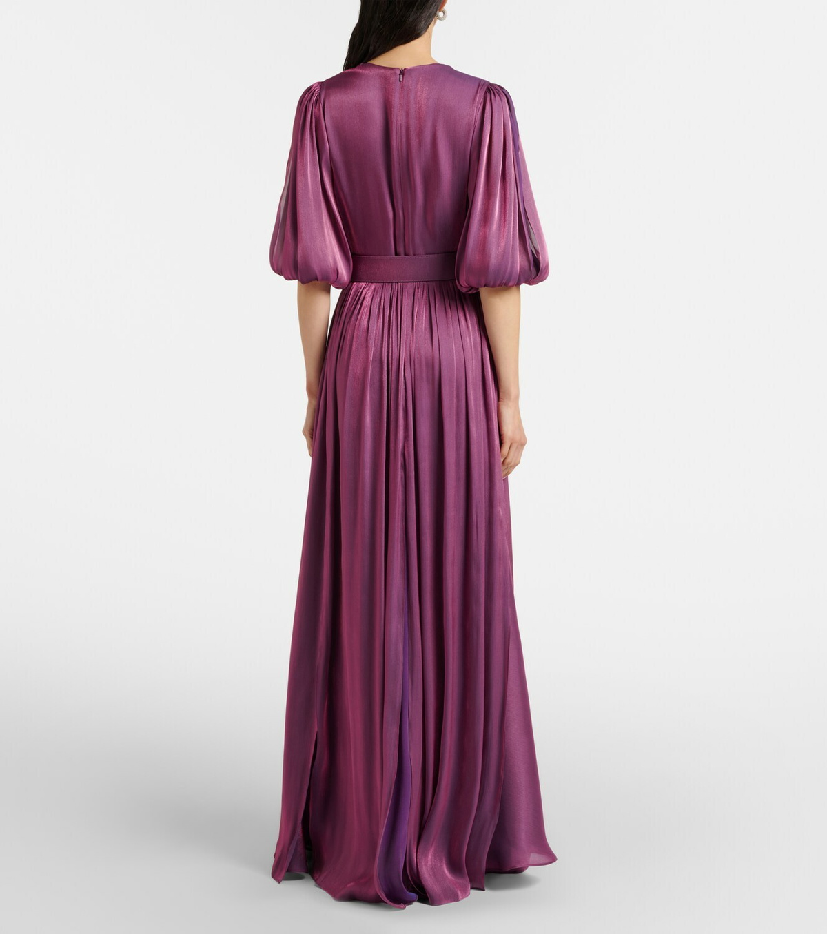Costarellos Brennie belted georgette gown