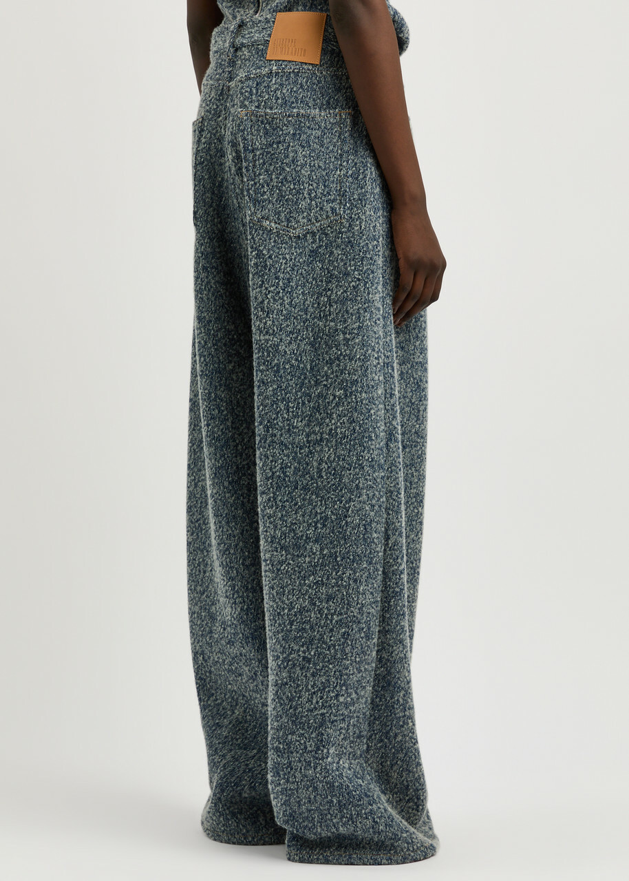 Giuseppe DI Morabito Wide-leg Bouclé Jeans Blue