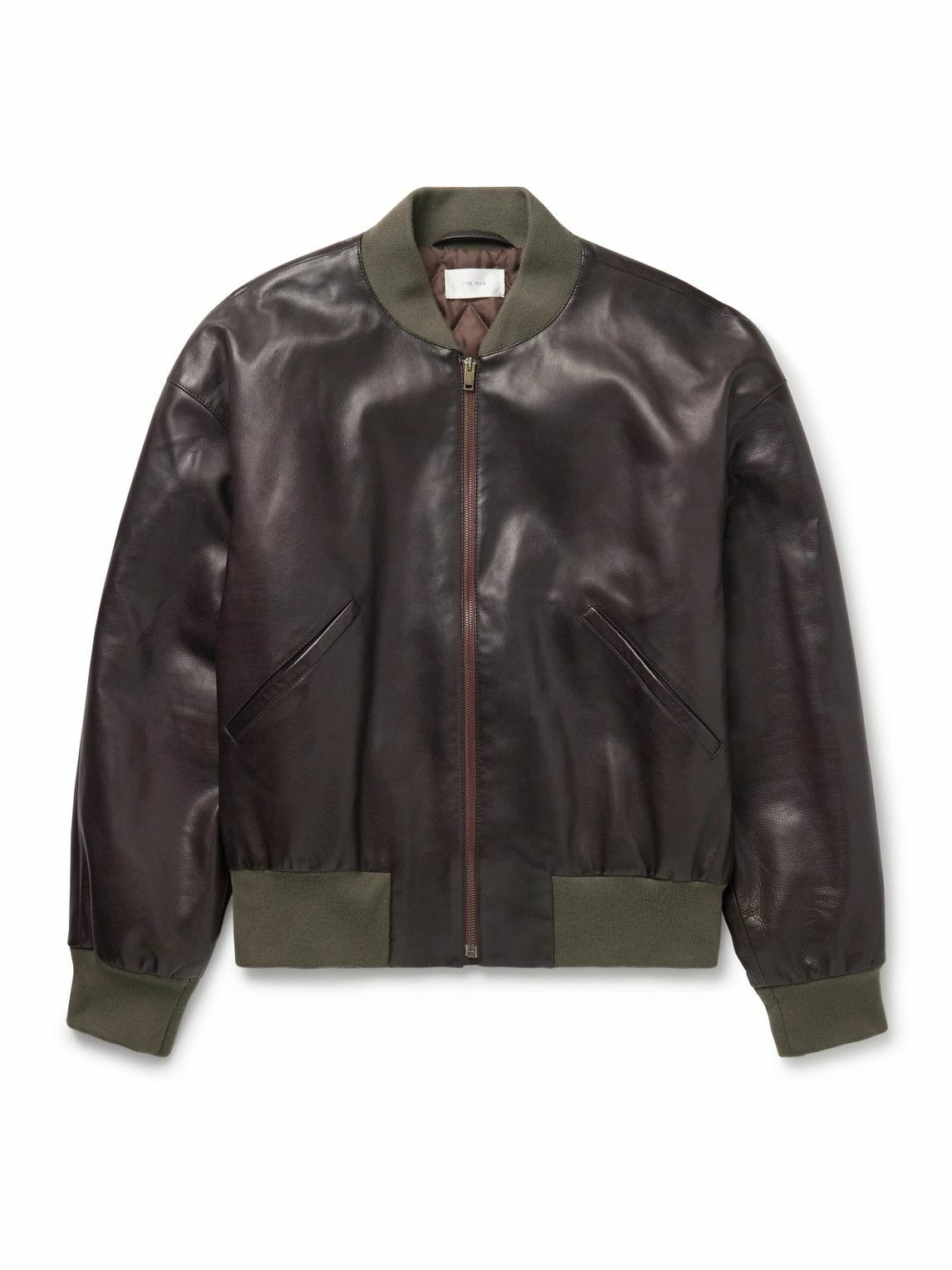 The Row - Setsen Full-Grain Leather Bomber Jacket - Brown
