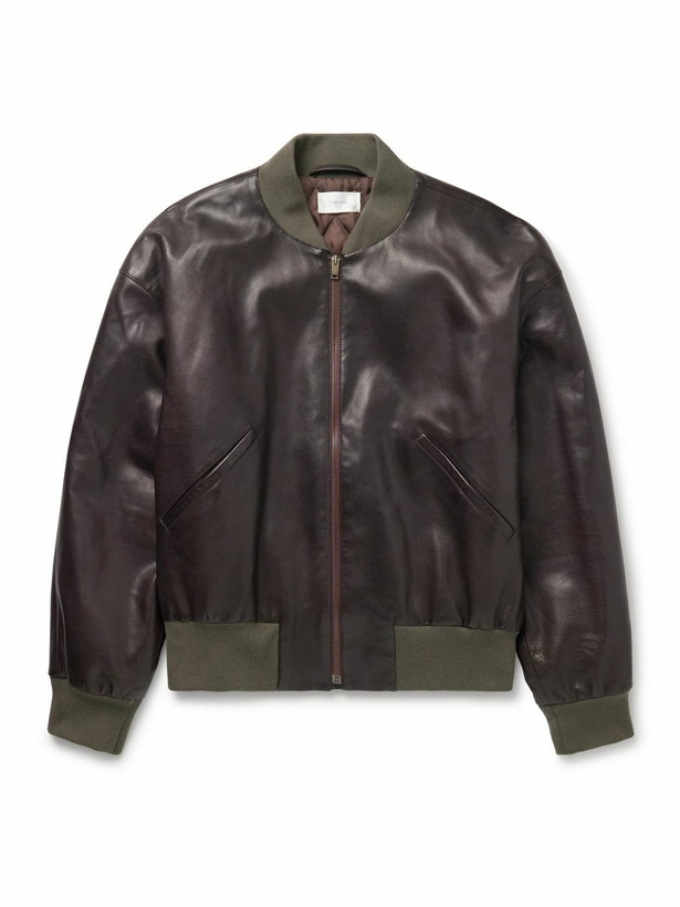 Photo: The Row - Setsen Full-Grain Leather Bomber Jacket - Brown