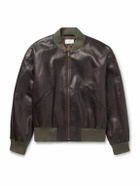The Row - Setsen Full-Grain Leather Bomber Jacket - Brown