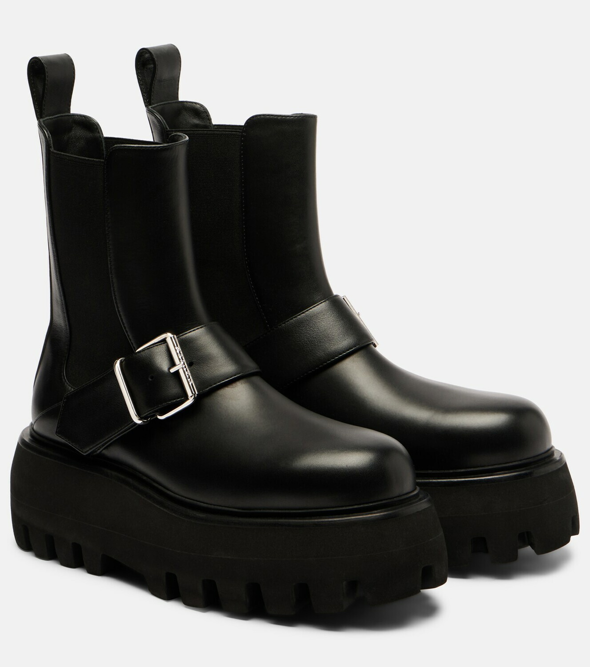 McQueen Sofa Buckle leather ankle boots
