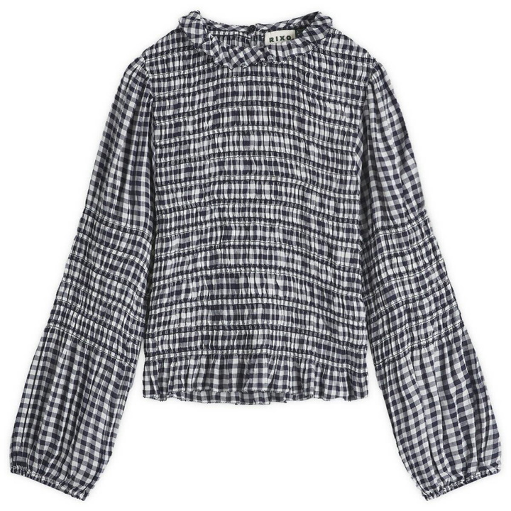 Photo: RIXO Women's Gardenia Top in French Check Navy
