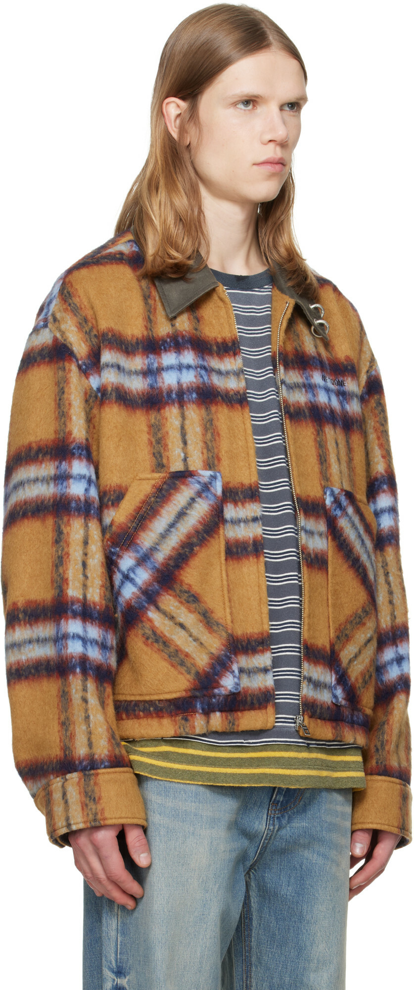 We11done Tan Camel Check Pattern Jacket