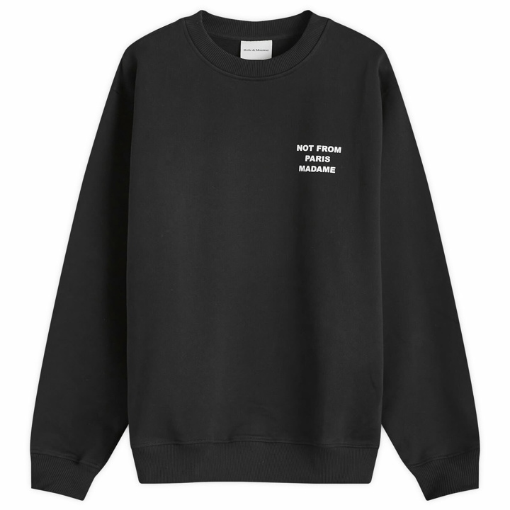 Photo: Drôle de Monsieur Men's Not From Paris Madame Crew Sweat in Black