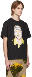 JW Anderson Black Pol Anglada Oversized Printed Rugby T-Shirt