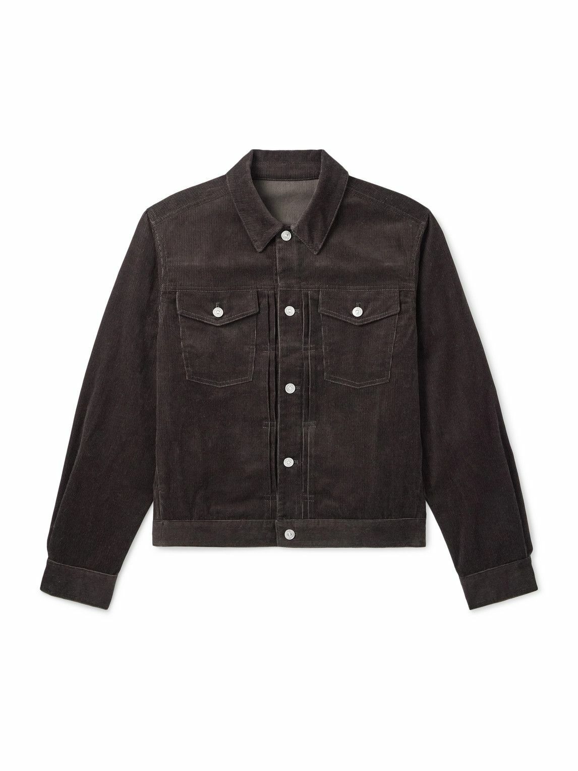 Mr P. - Cotton-Corduroy Trucker Jacket - Brown