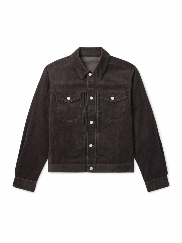 Photo: Mr P. - Cotton-Corduroy Trucker Jacket - Brown