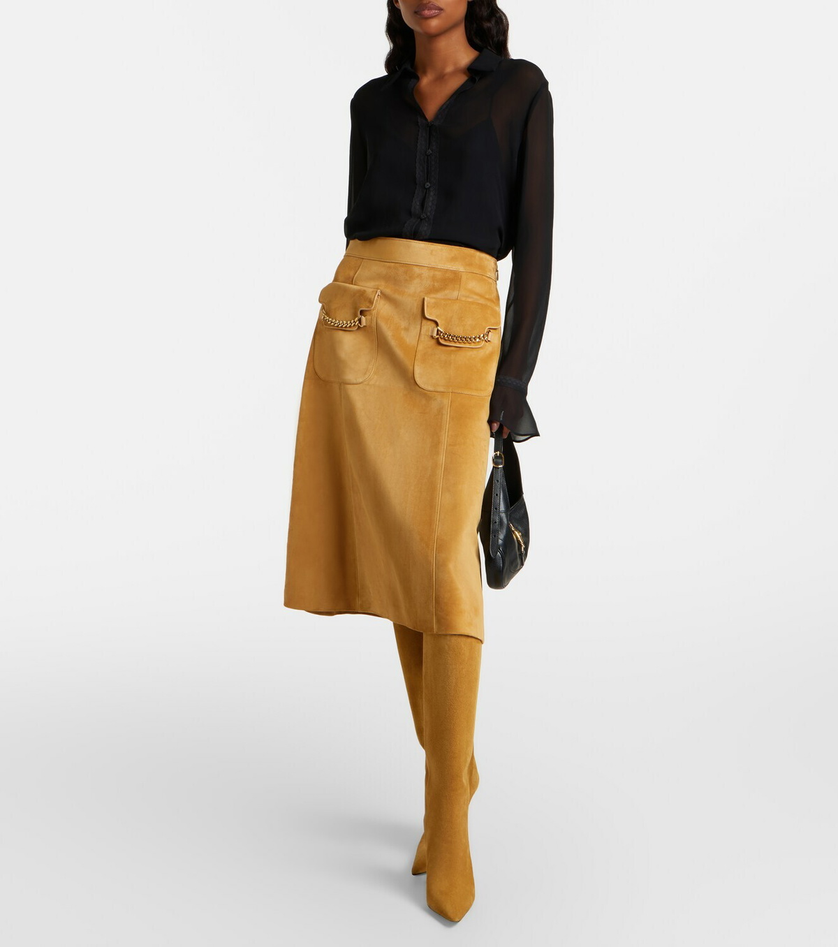 Gucci Naomi suede knee-high boots