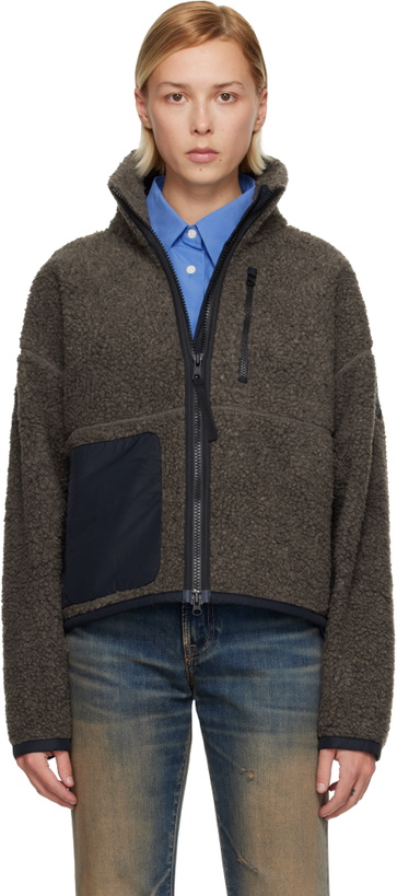 Photo: Canada Goose Taupe Simcoe Zip Up Fleece Sweater Jacket